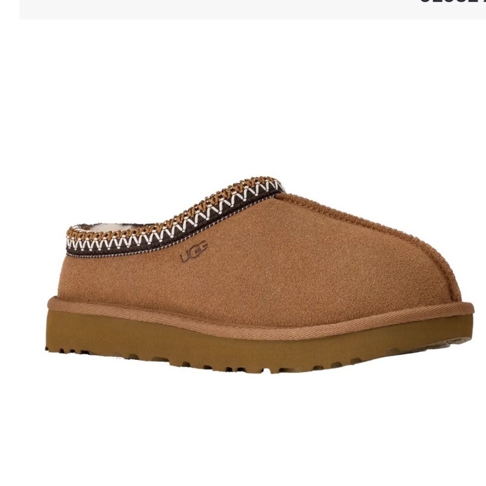 UGG Tasman Suede Slippers Chestnut Brown Embroidered Braid 1174470 Womens 7